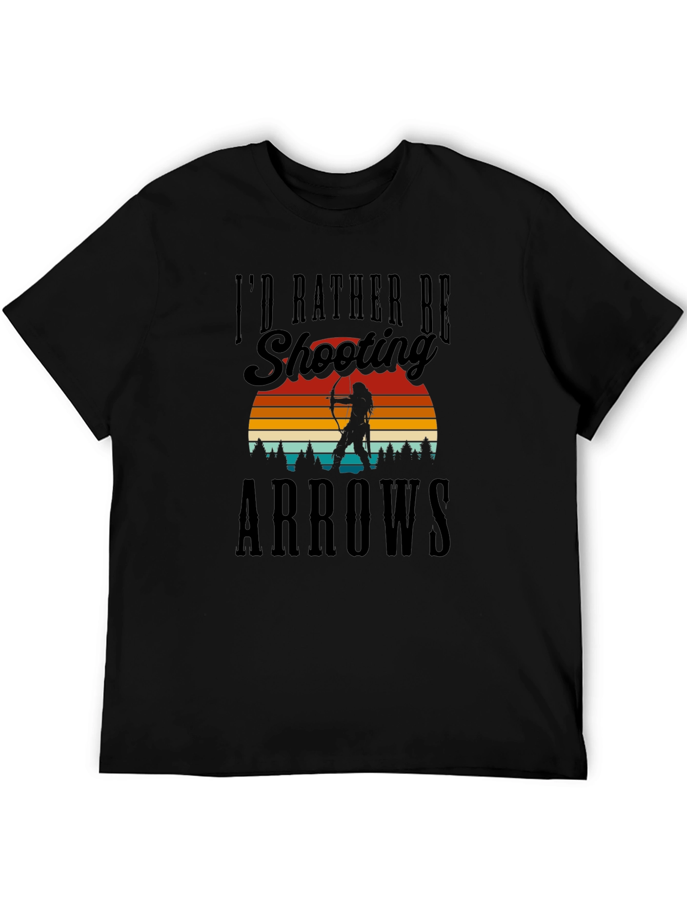 Shooting Arrows Graphic Tee - Black Cotton T-Shirt