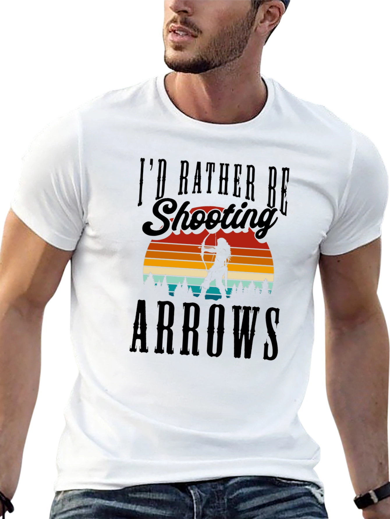Shooting Arrows Graphic Tee - Black Cotton T-Shirt