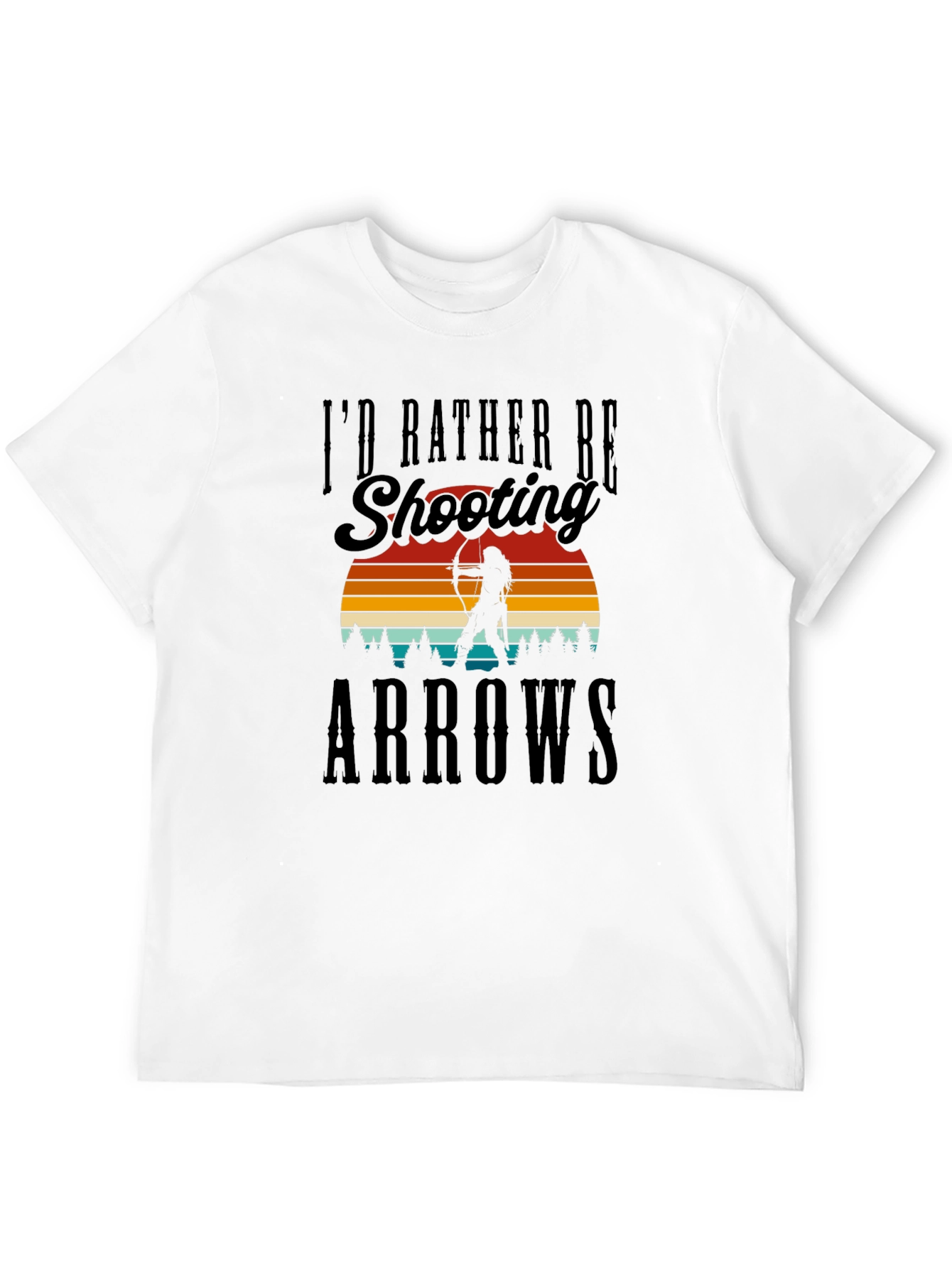 Shooting Arrows Graphic Tee - Black Cotton T-Shirt