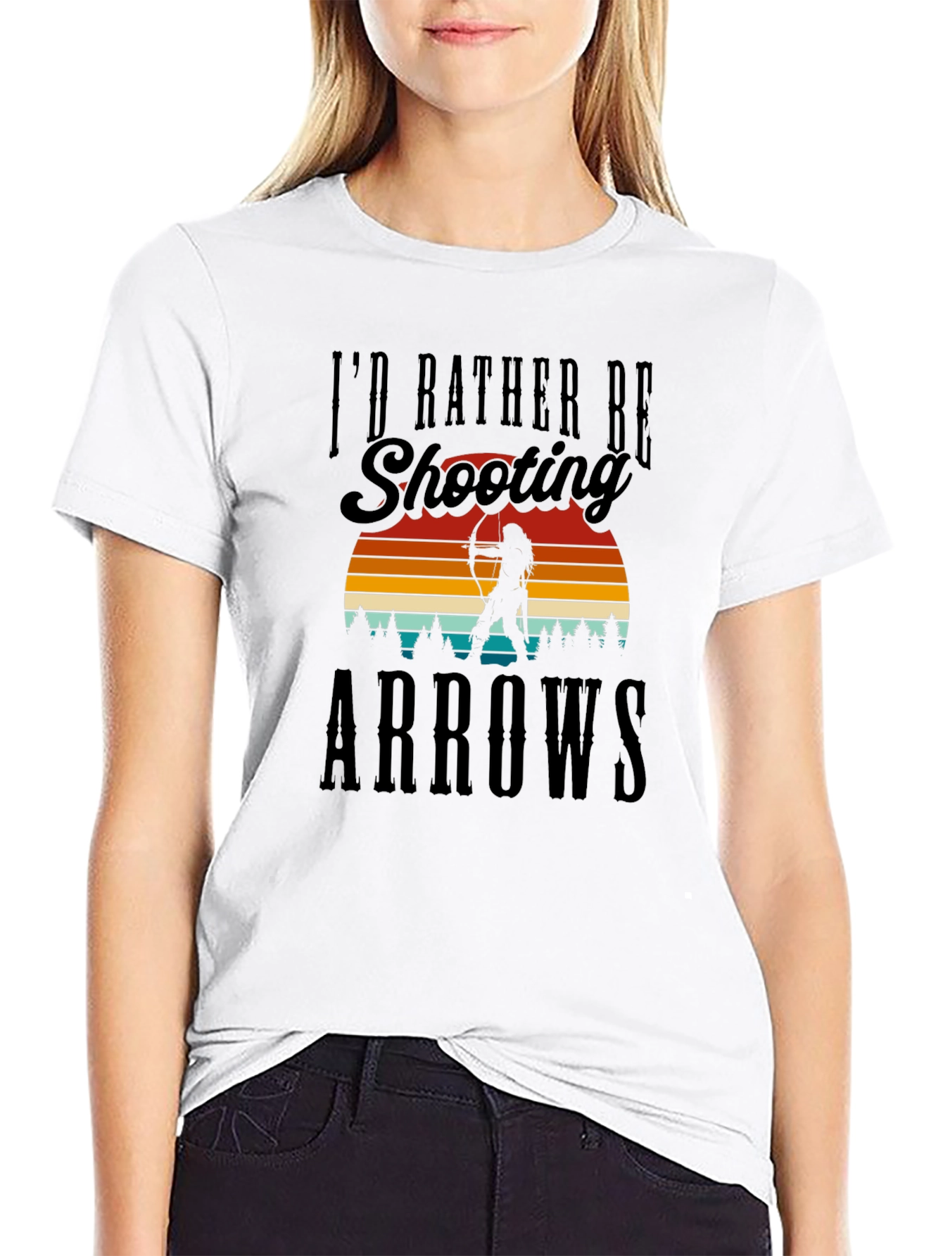 Shooting Arrows Graphic Tee - Black Cotton T-Shirt