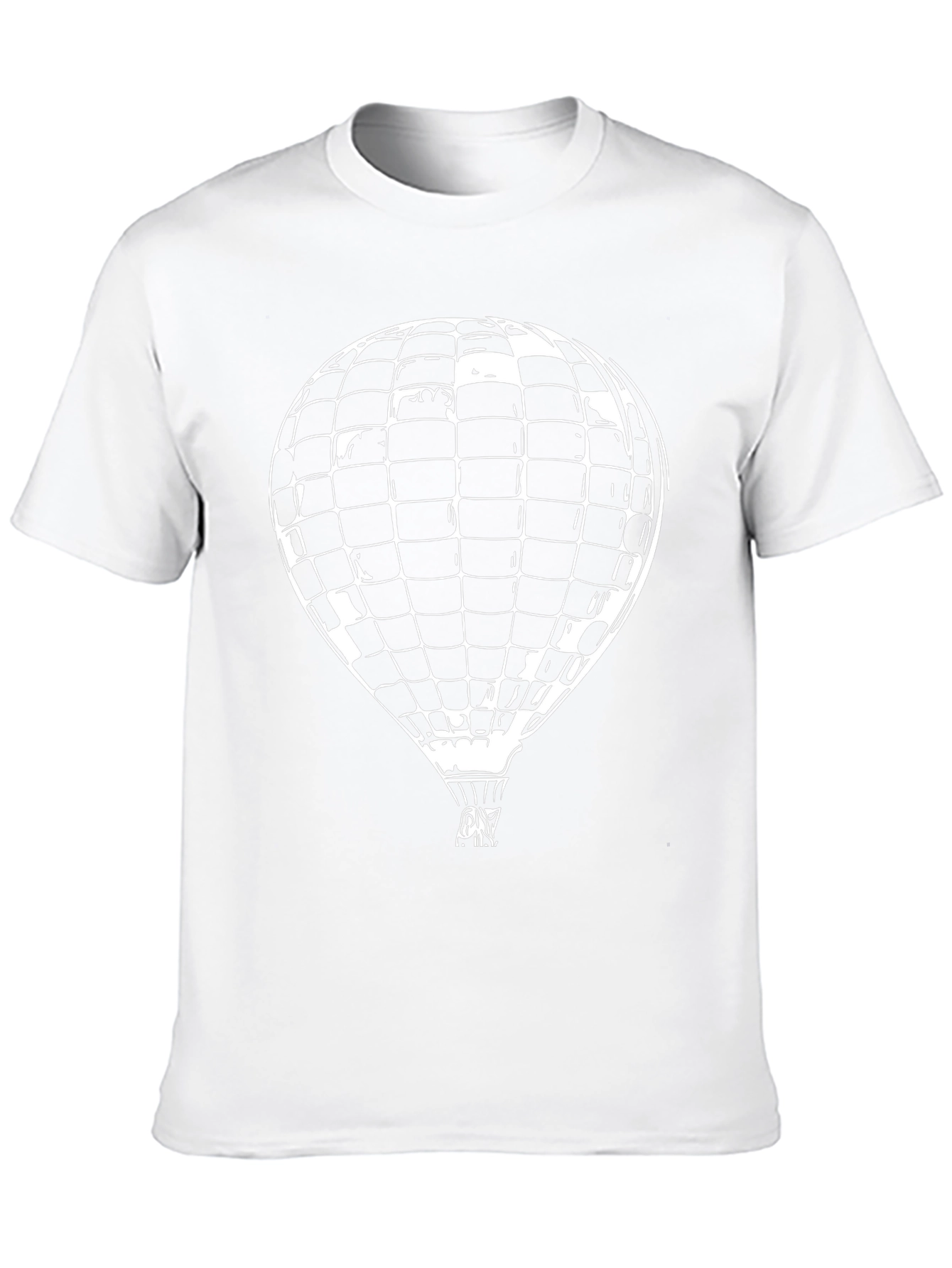 Black Graphic Tee with Hot Air Balloon Design