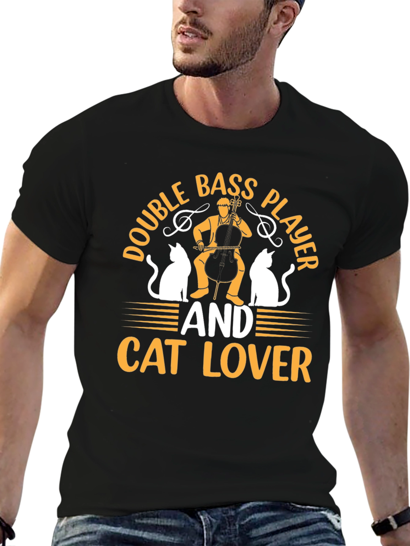 Double Bass Player & Cat Lover T-Shirt