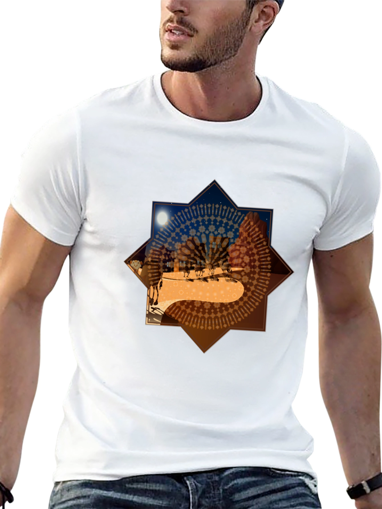 Desert Mandala Graphic Tee - Black