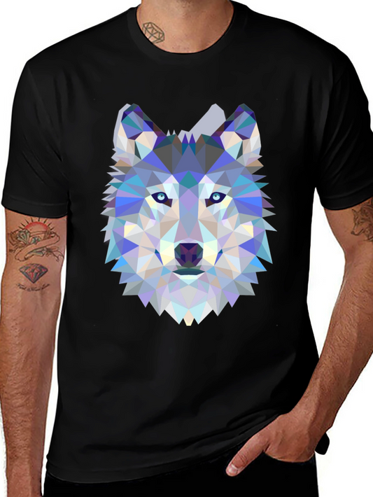 Geometric Wolf Graphic T-Shirt