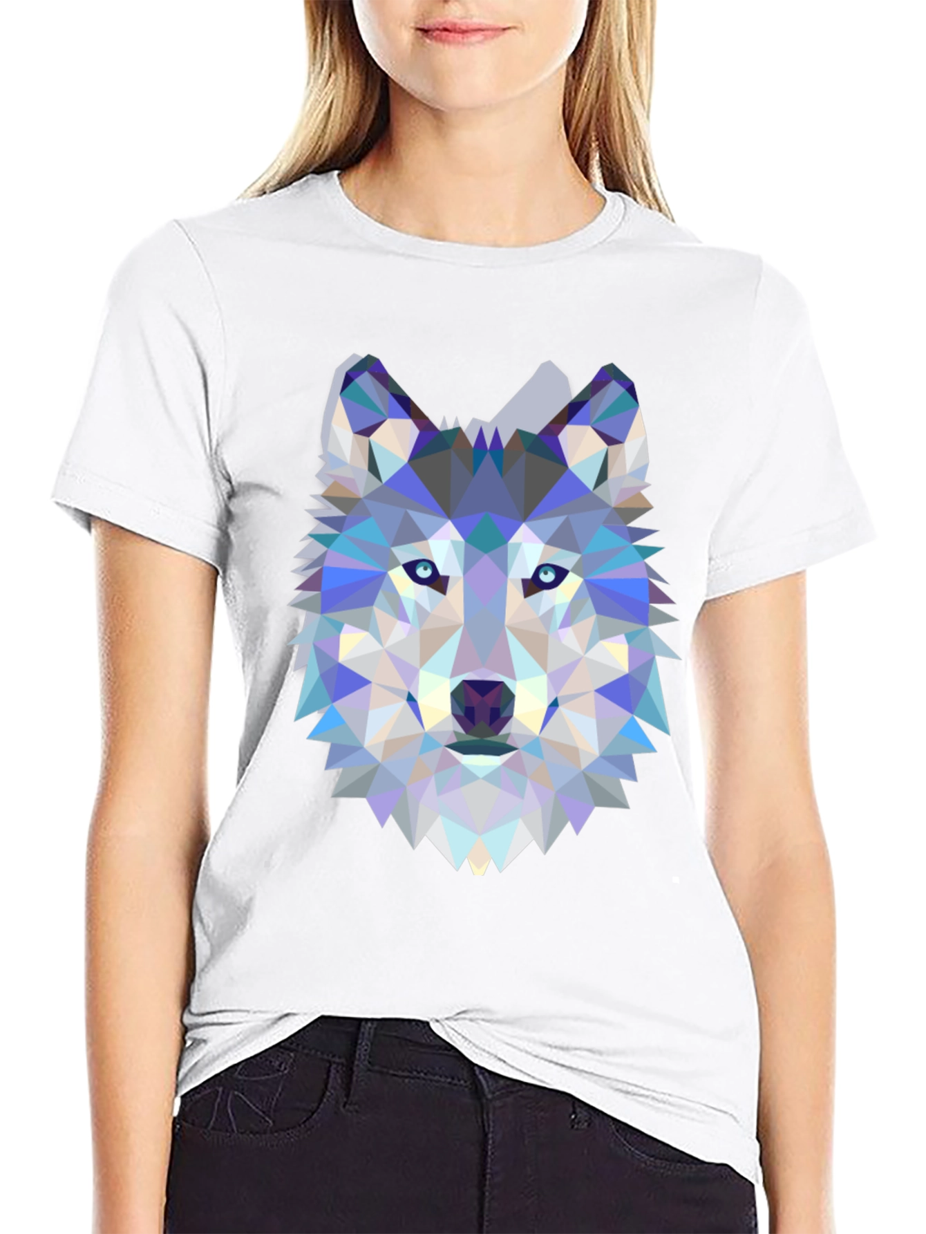 Geometric Wolf Graphic T-Shirt