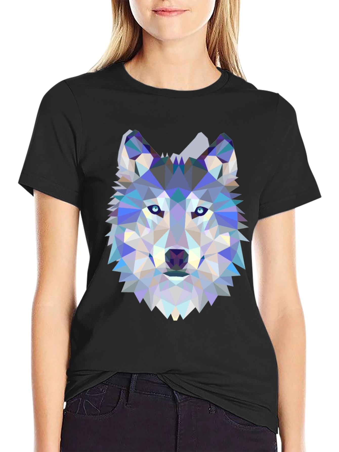 Geometric Wolf Graphic T-Shirt