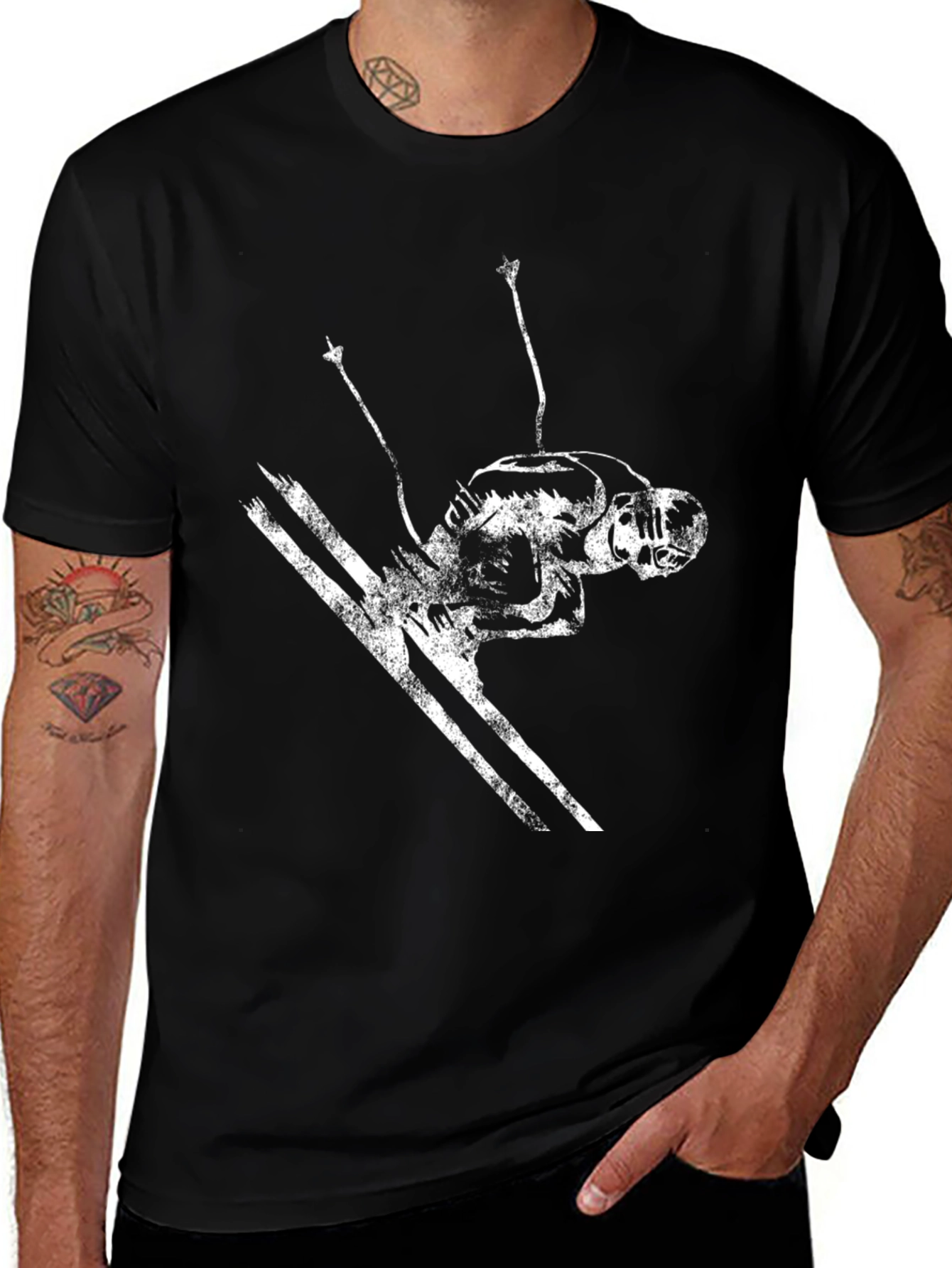Black Ski Jumper Graphic Tee