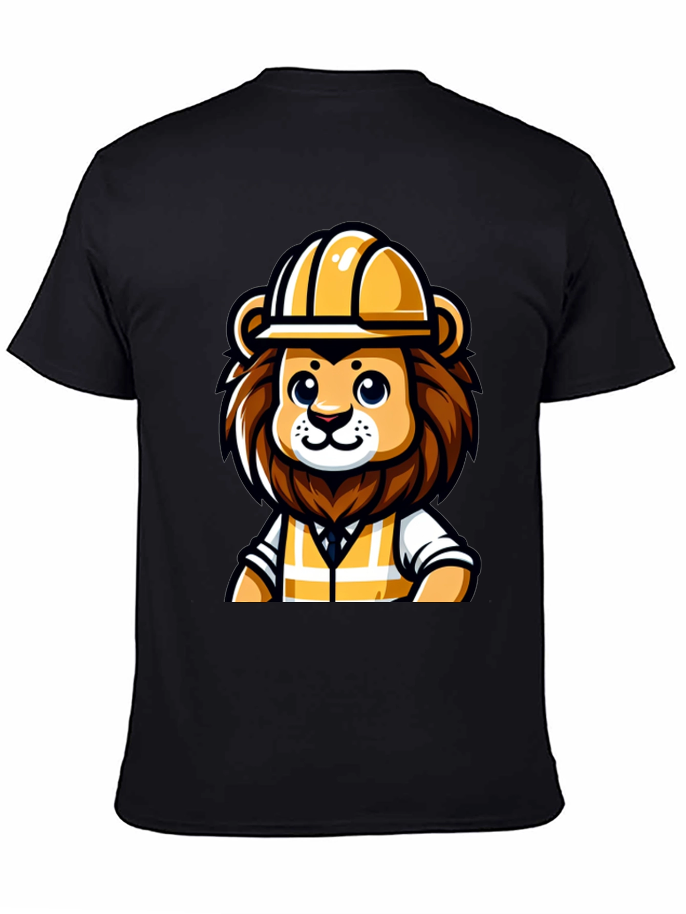 Cartoon Lion Construction Worker T-Shirt