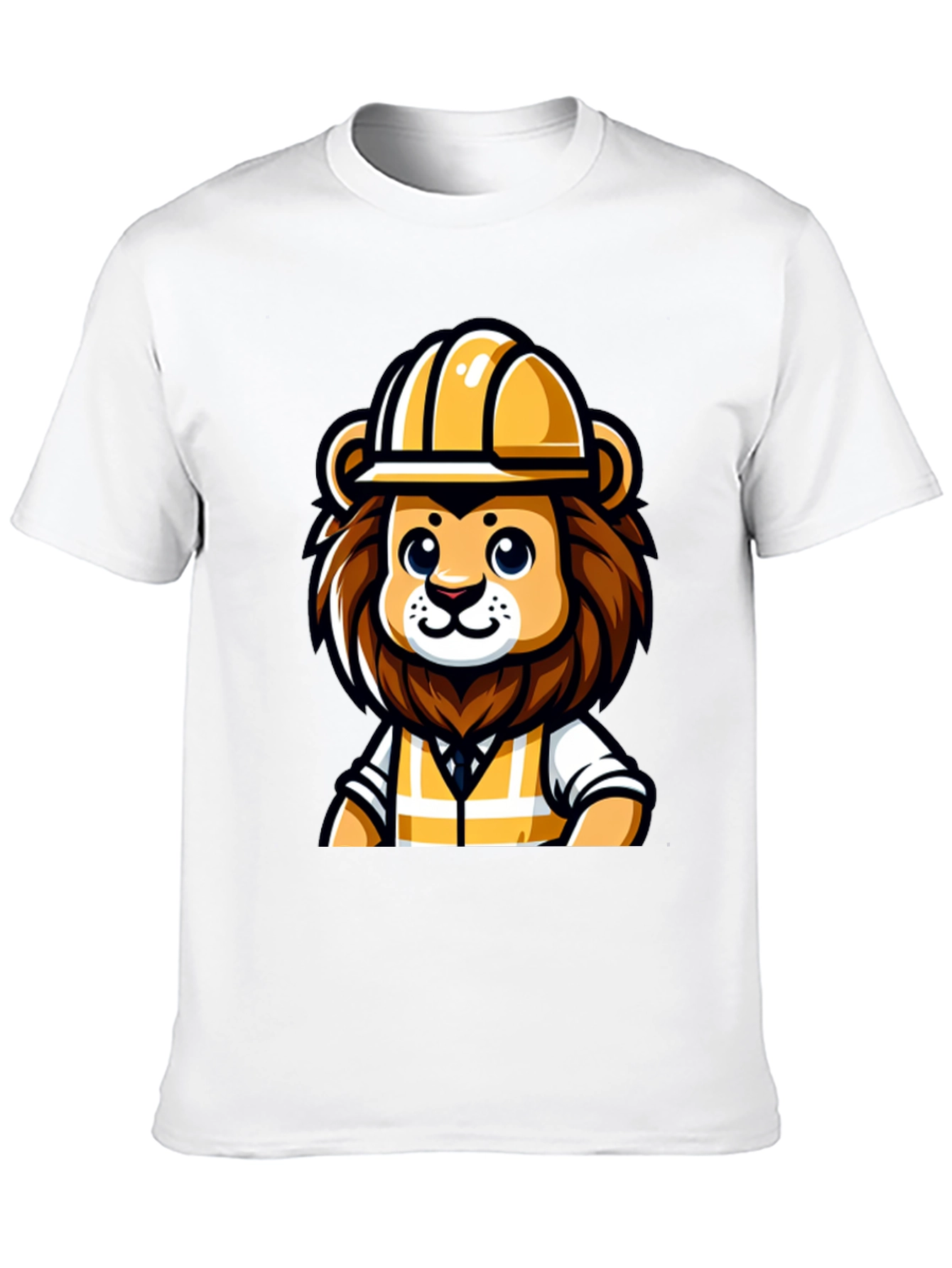 Cartoon Lion Construction Worker T-Shirt