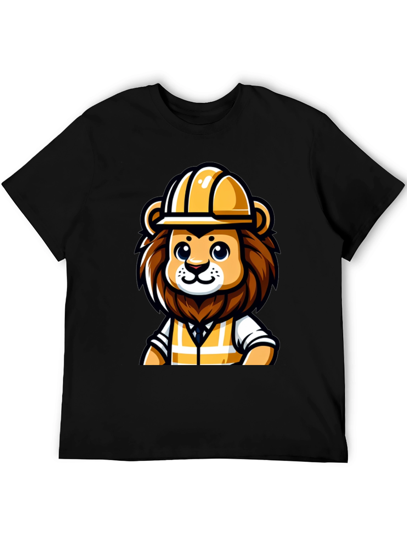 Cartoon Lion Construction Worker T-Shirt