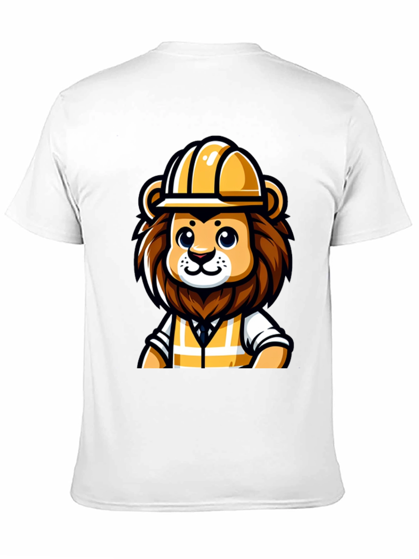 Cartoon Lion Construction Worker T-Shirt