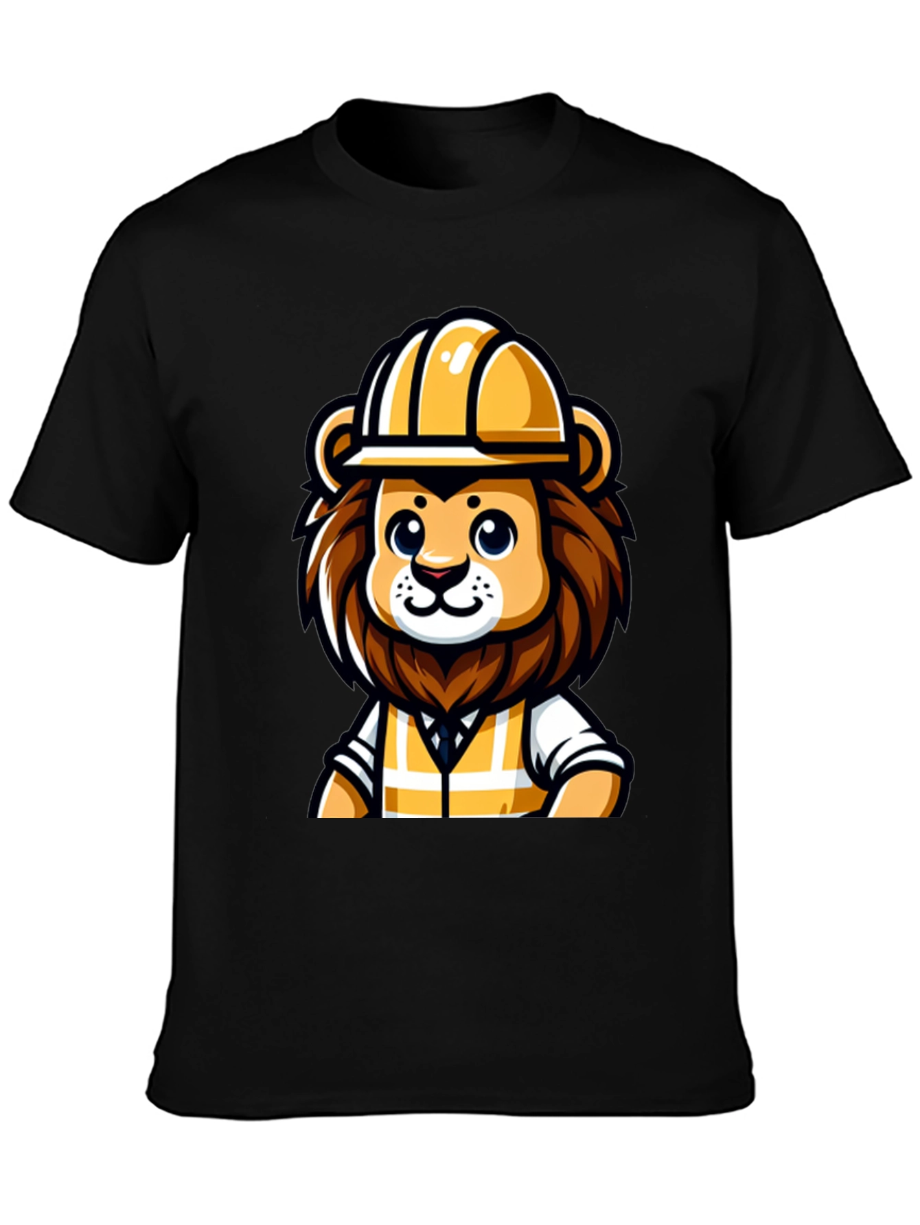 Cartoon Lion Construction Worker T-Shirt