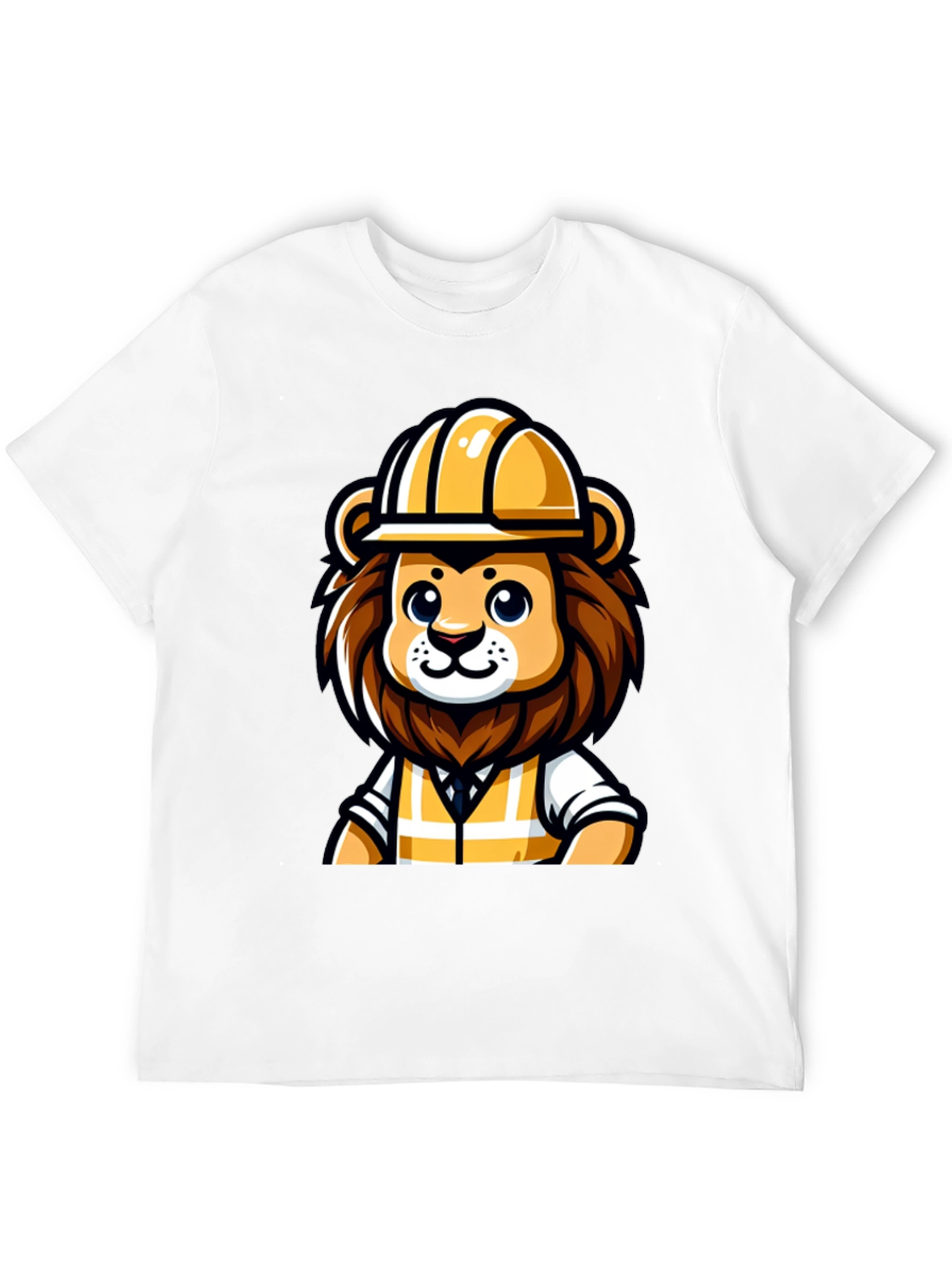 Cartoon Lion Construction Worker T-Shirt