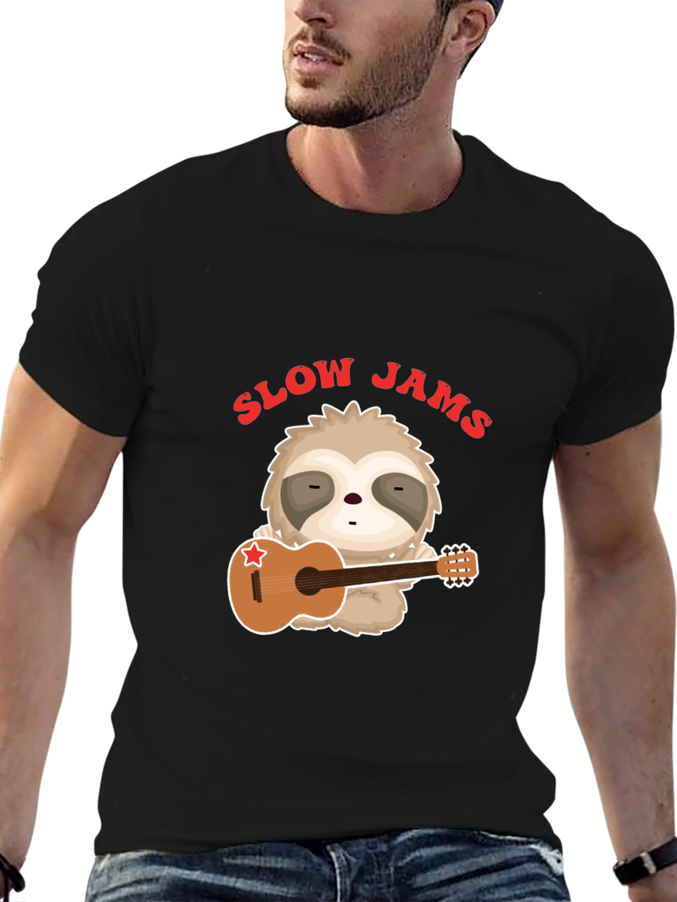 Slow Jams Sloth Guitarist Graphic Tee