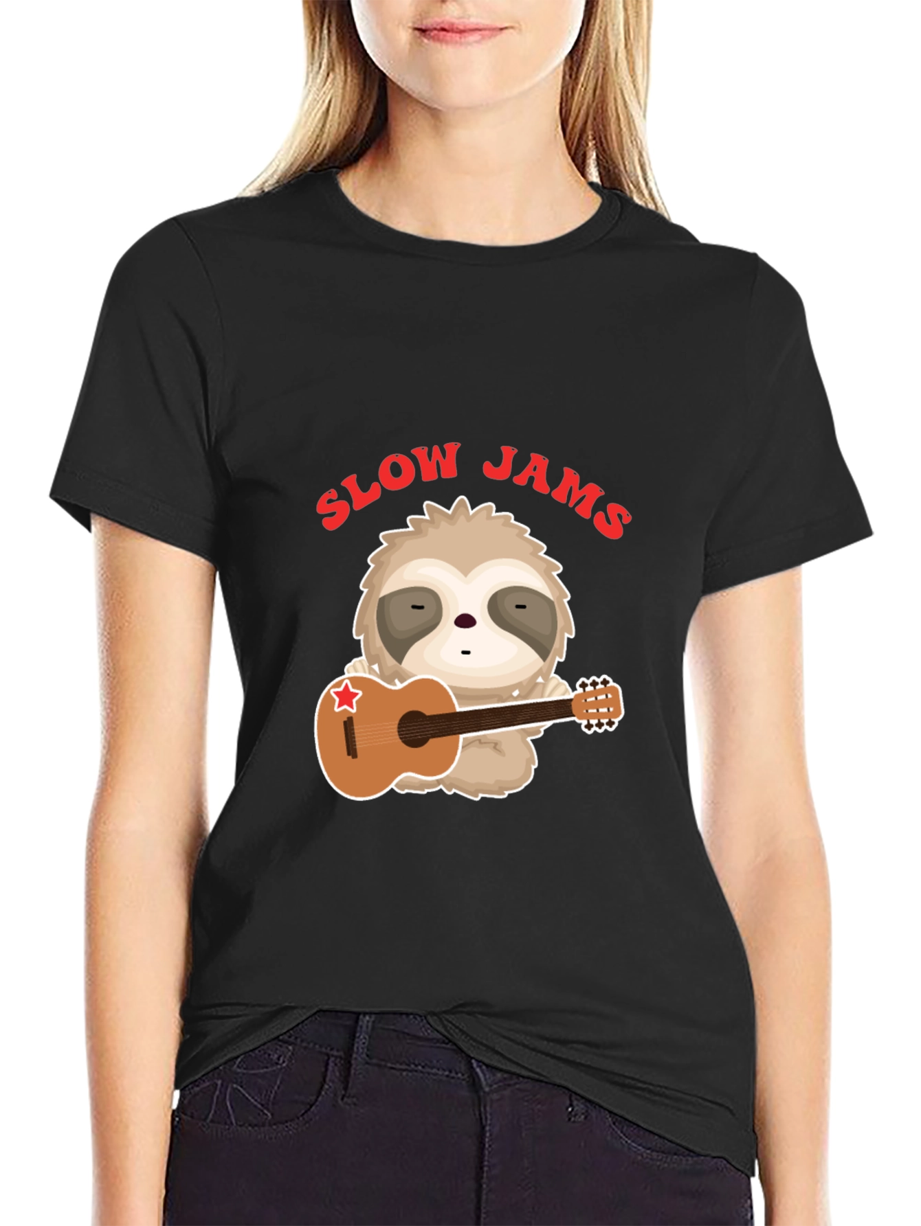 Slow Jams Sloth Guitarist Graphic Tee