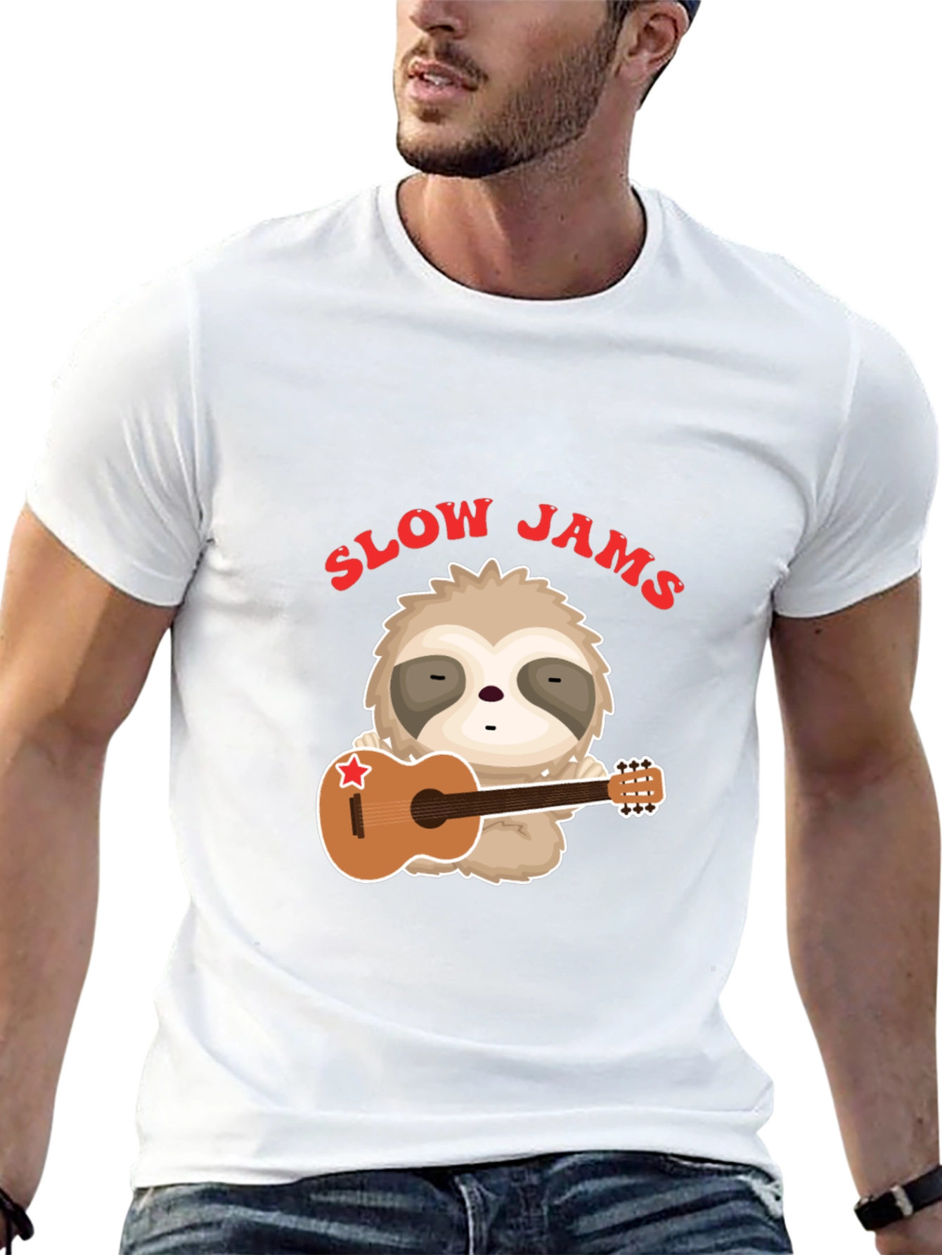 Slow Jams Sloth Guitarist Graphic Tee