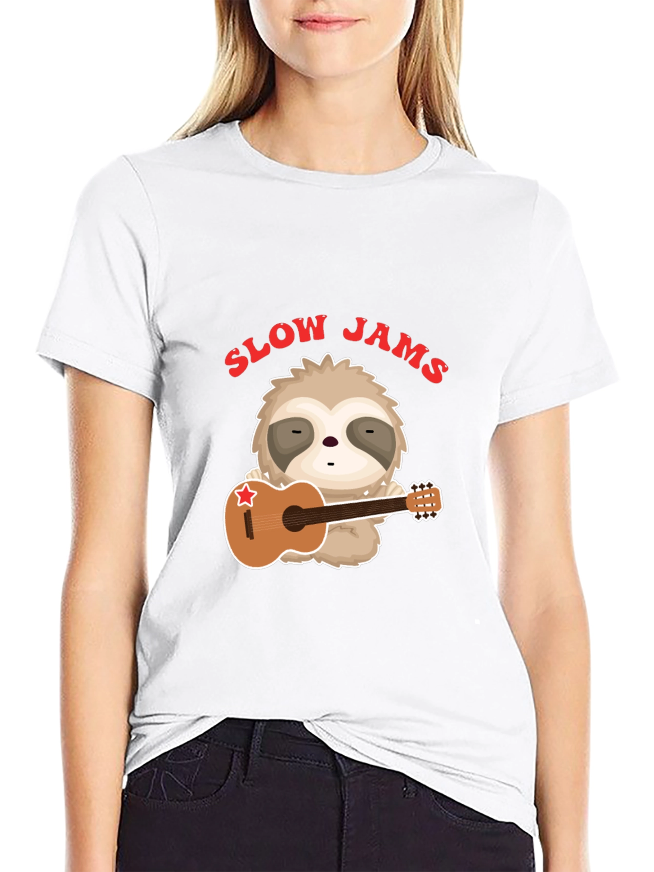 Slow Jams Sloth Guitarist Graphic Tee
