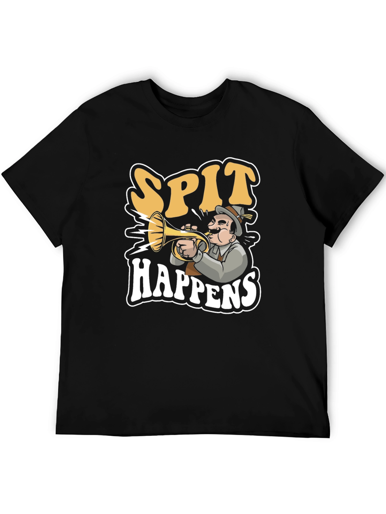 Spit Happens Graphic Tee - Black Cotton T-Shirt