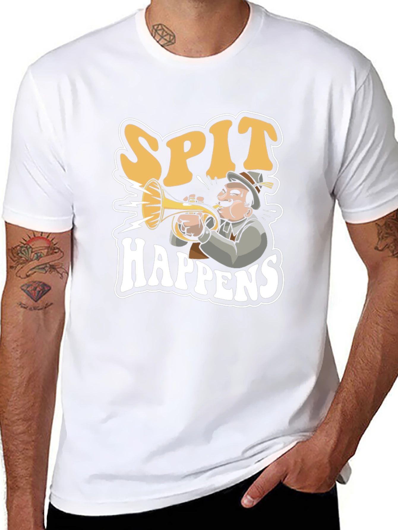 Spit Happens Graphic Tee - Black Cotton T-Shirt