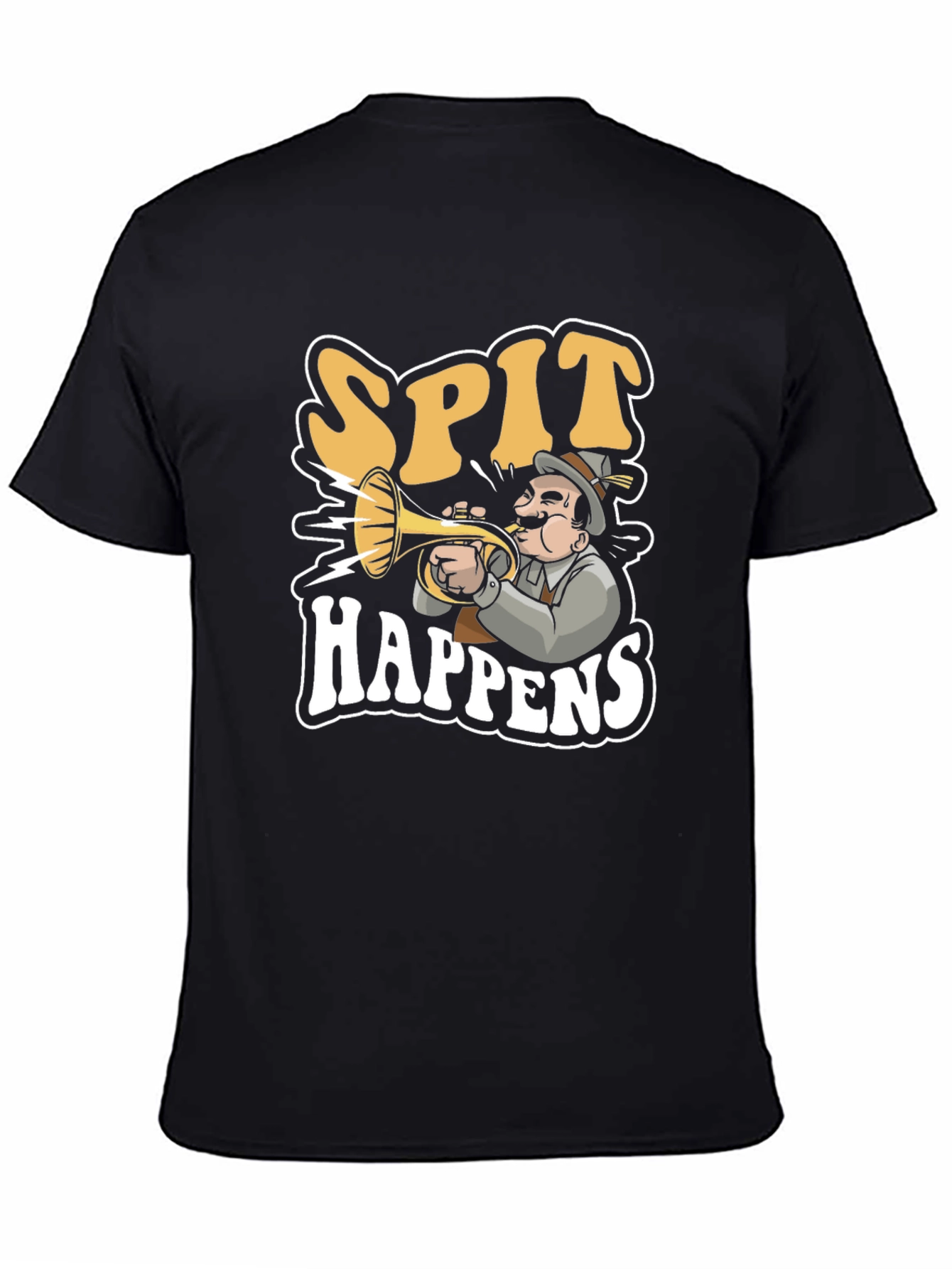 Spit Happens Graphic Tee - Black Cotton T-Shirt