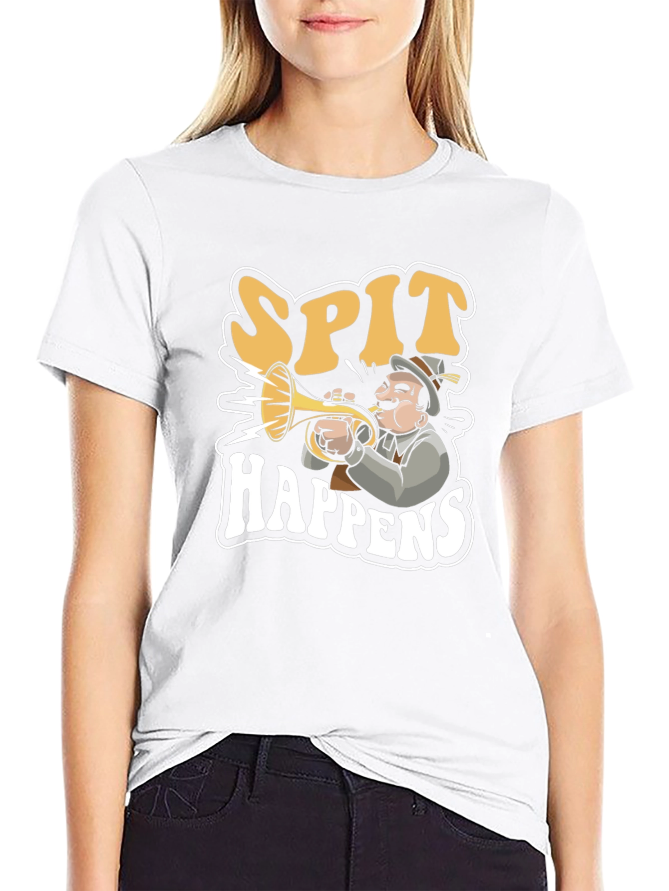 Spit Happens Graphic Tee - Black Cotton T-Shirt