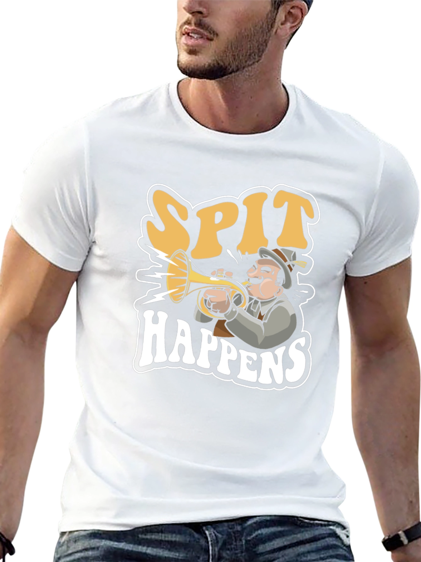 Spit Happens Graphic Tee - Black Cotton T-Shirt