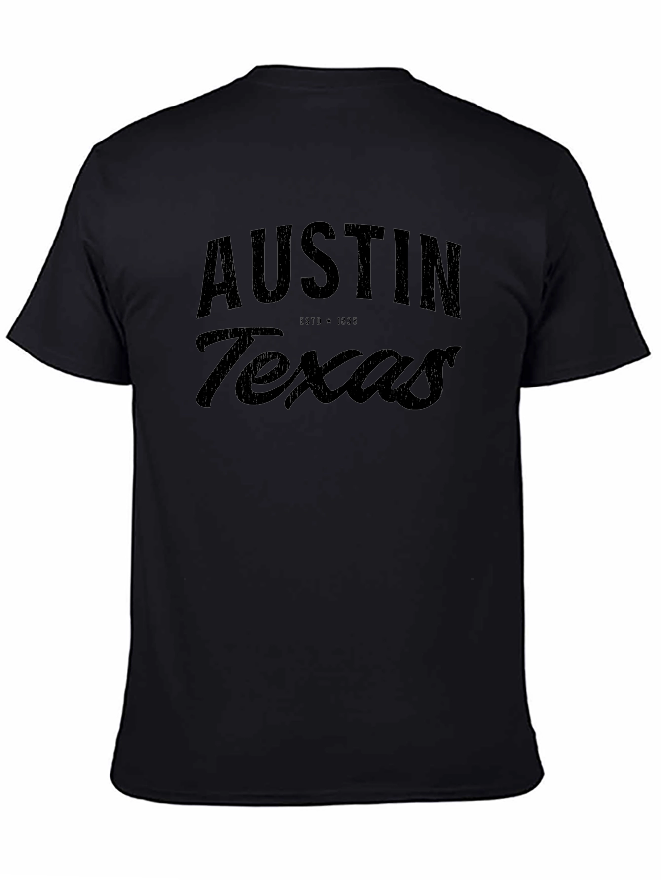 Austin Texas Graphic Tee - Black Cotton Blend