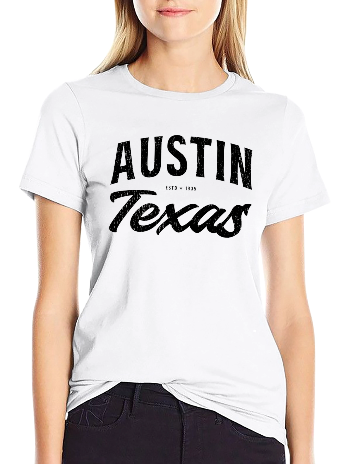 Austin Texas Graphic Tee - Black Cotton Blend