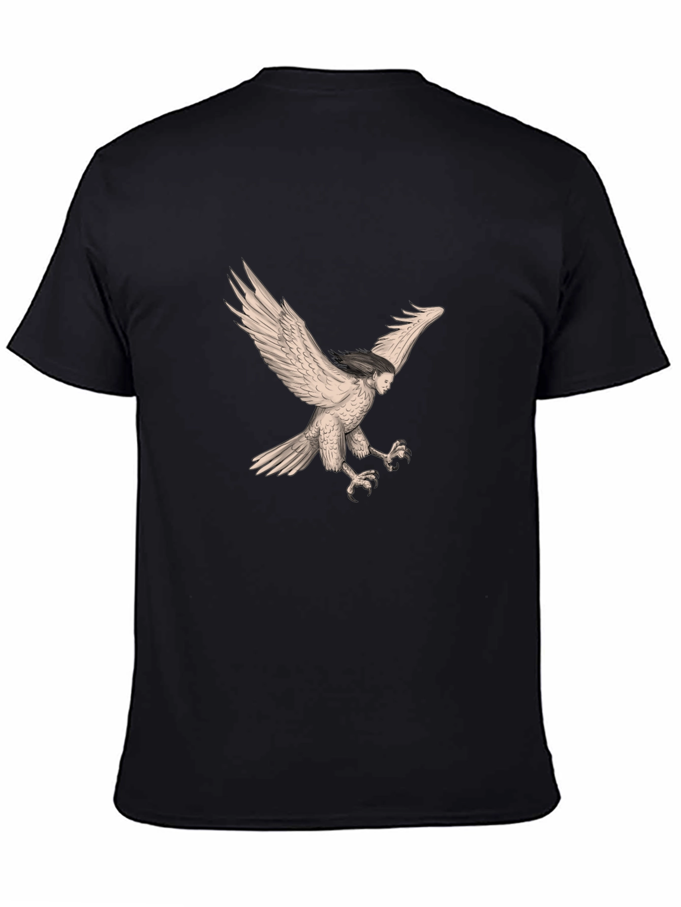 Harpy Graphic Tee - Mythical Creature Black T-Shirt