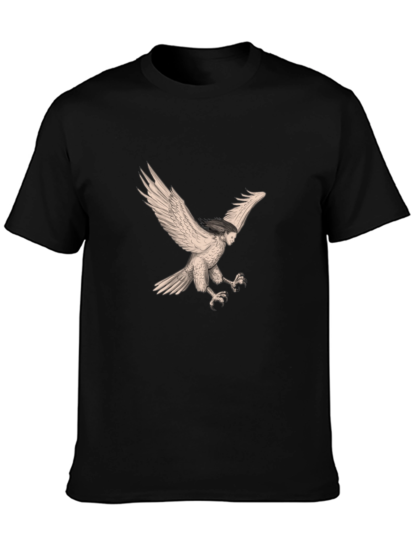 Harpy Graphic Tee - Mythical Creature Black T-Shirt
