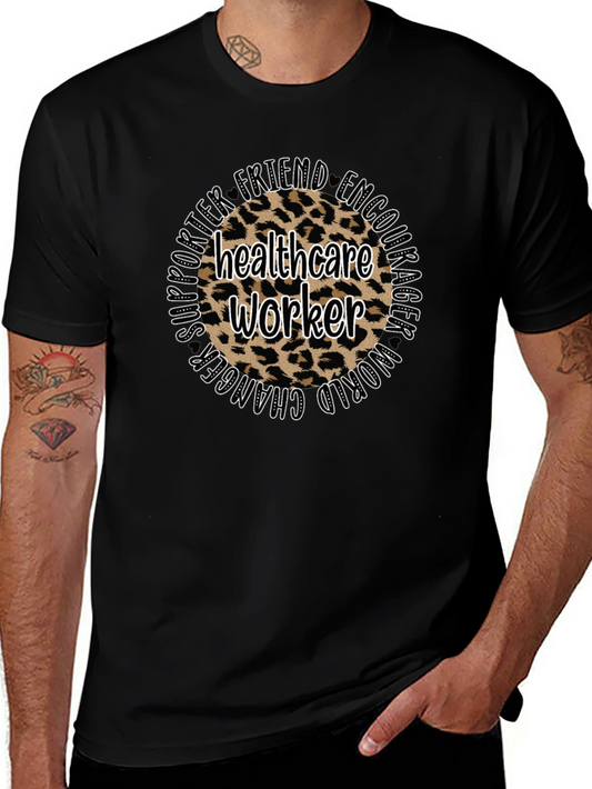 Healthcare Worker Leopard Print T-Shirt