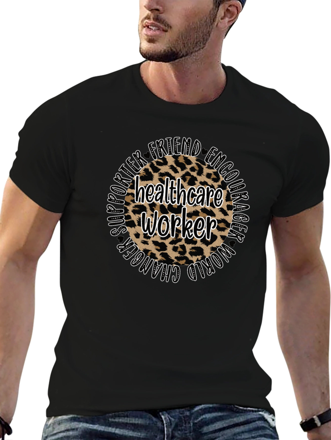 Healthcare Worker Leopard Print T-Shirt