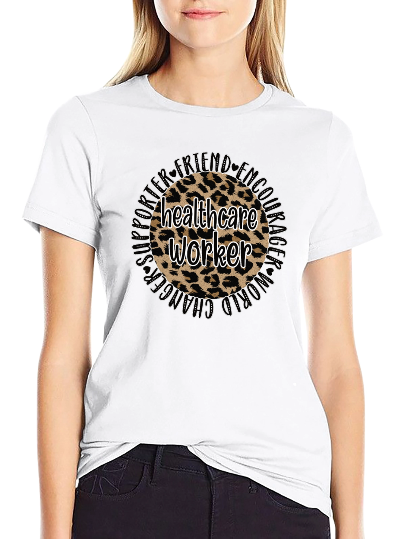 Healthcare Worker Leopard Print T-Shirt