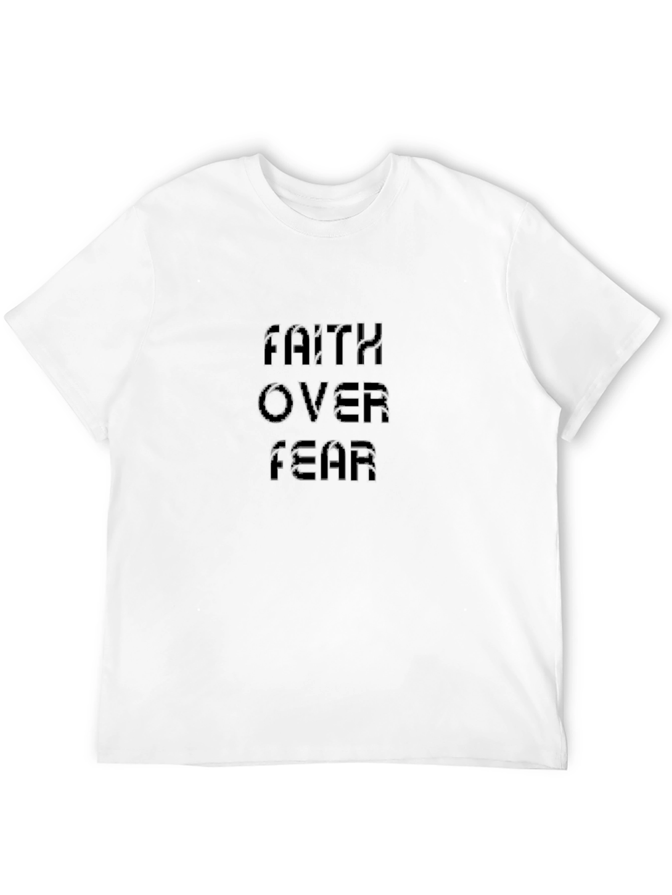 Faith Over Fear Black Tee - Inspirational Design