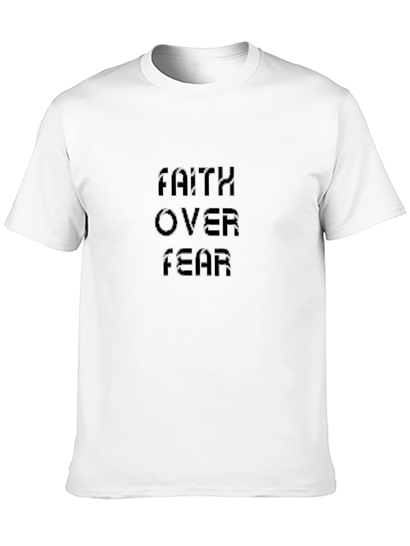 Faith Over Fear Black Tee - Inspirational Design