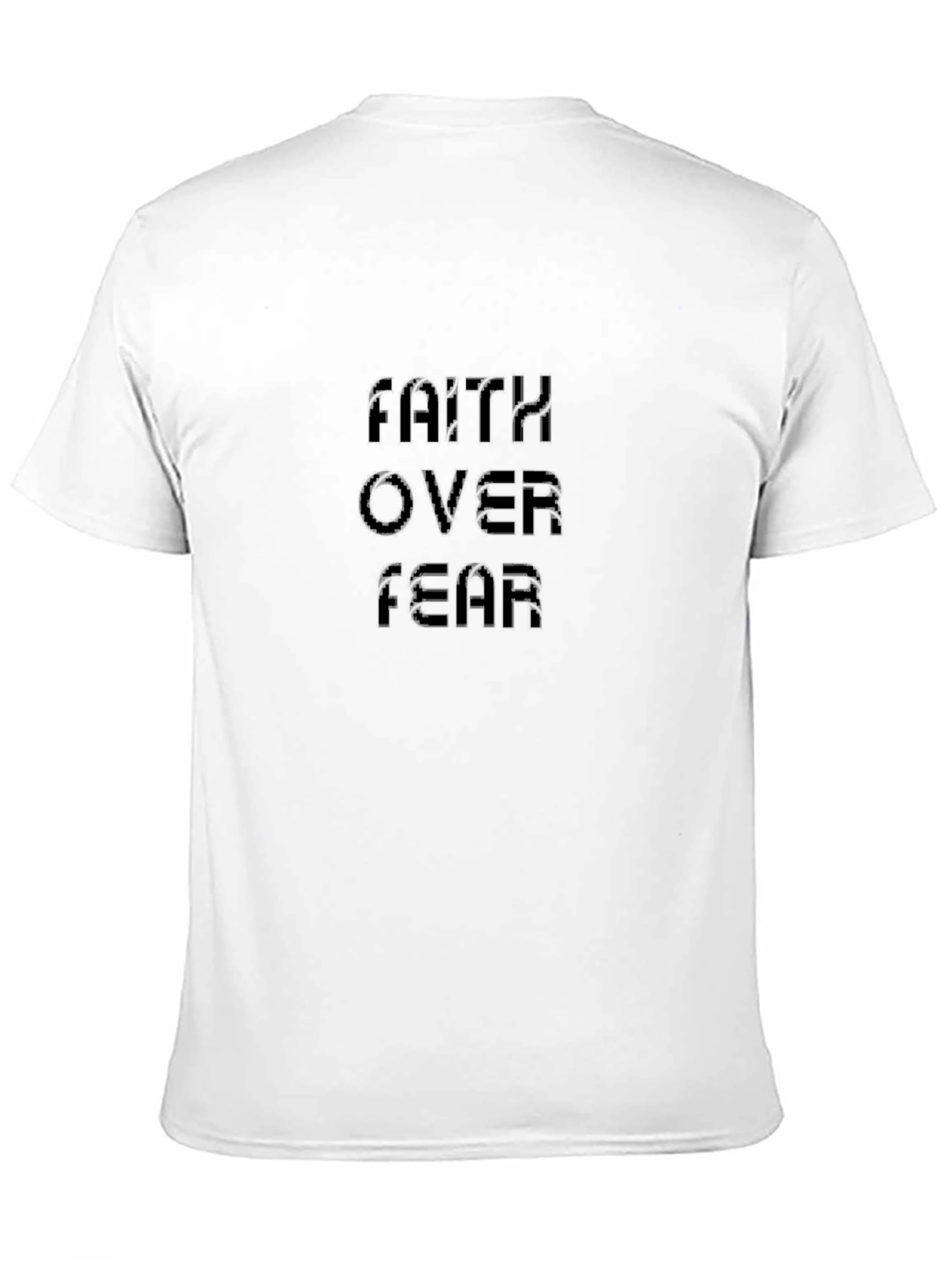 Faith Over Fear Black Tee - Inspirational Design