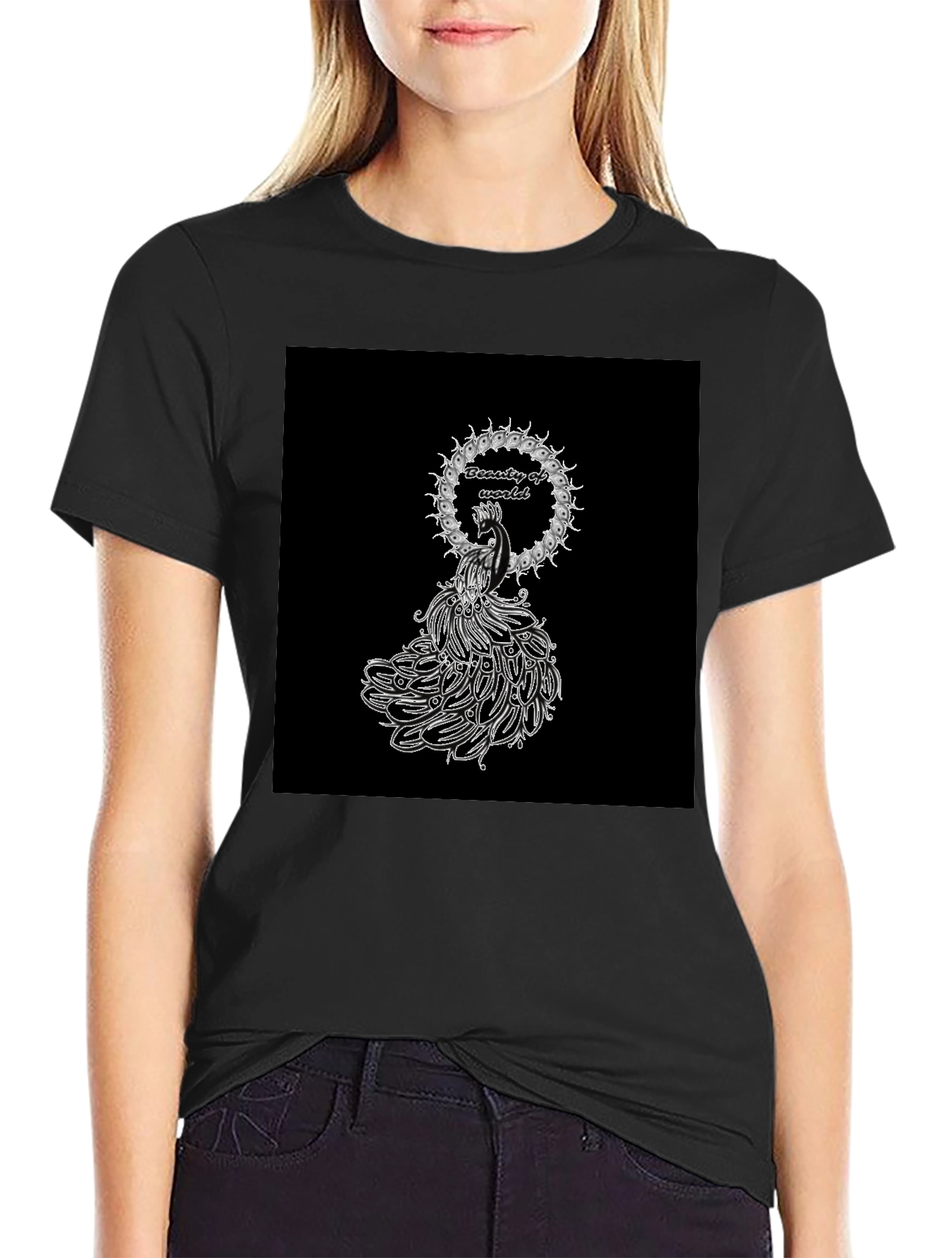 Beauty of World Black T-Shirt