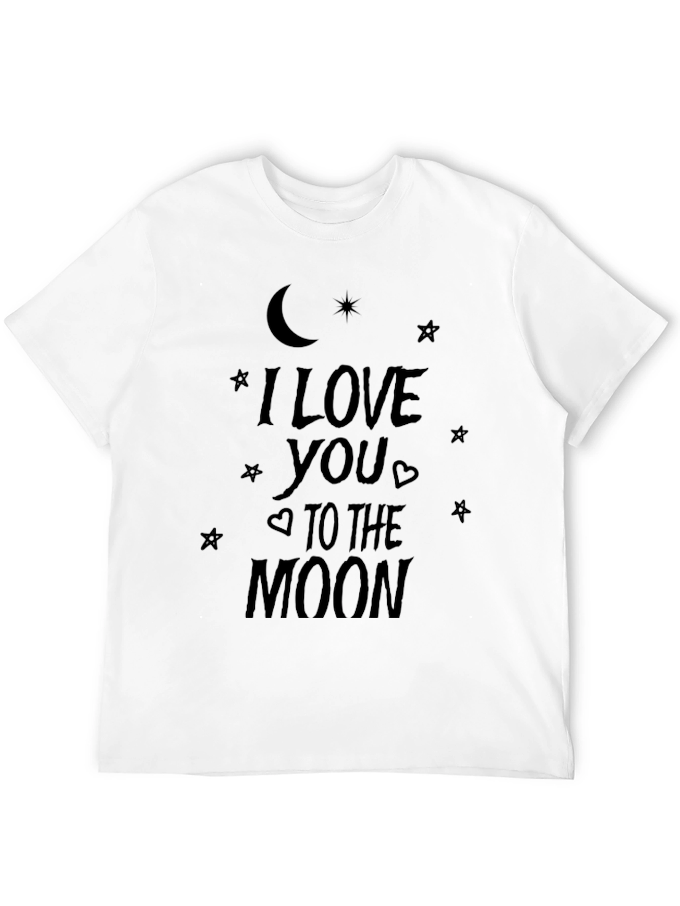 I Love You To The Moon Graphic Black T-Shirt