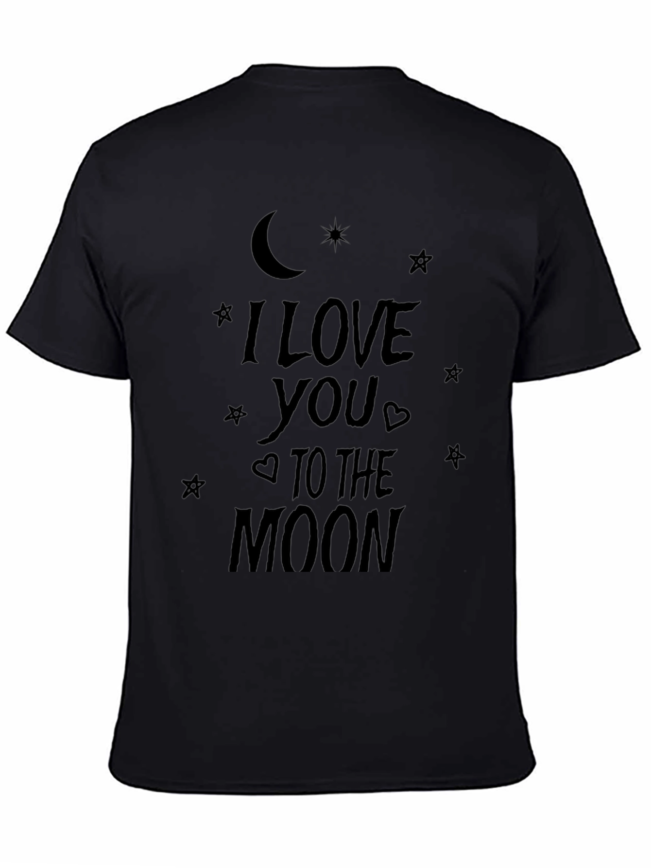 I Love You To The Moon Graphic Black T-Shirt