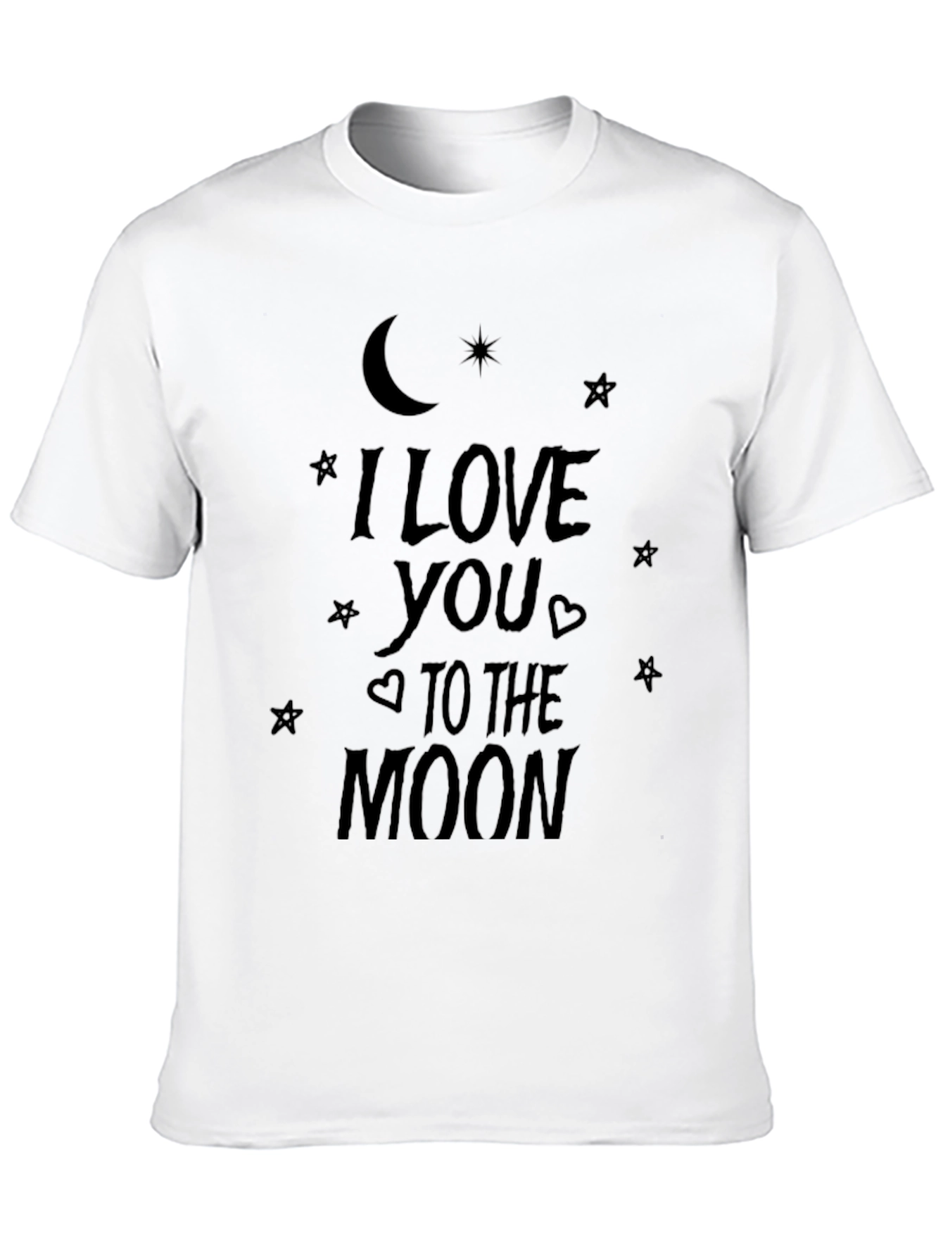 I Love You To The Moon Graphic Black T-Shirt