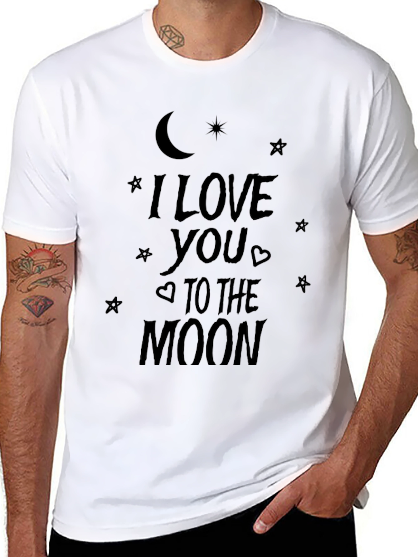 I Love You To The Moon Graphic Black T-Shirt