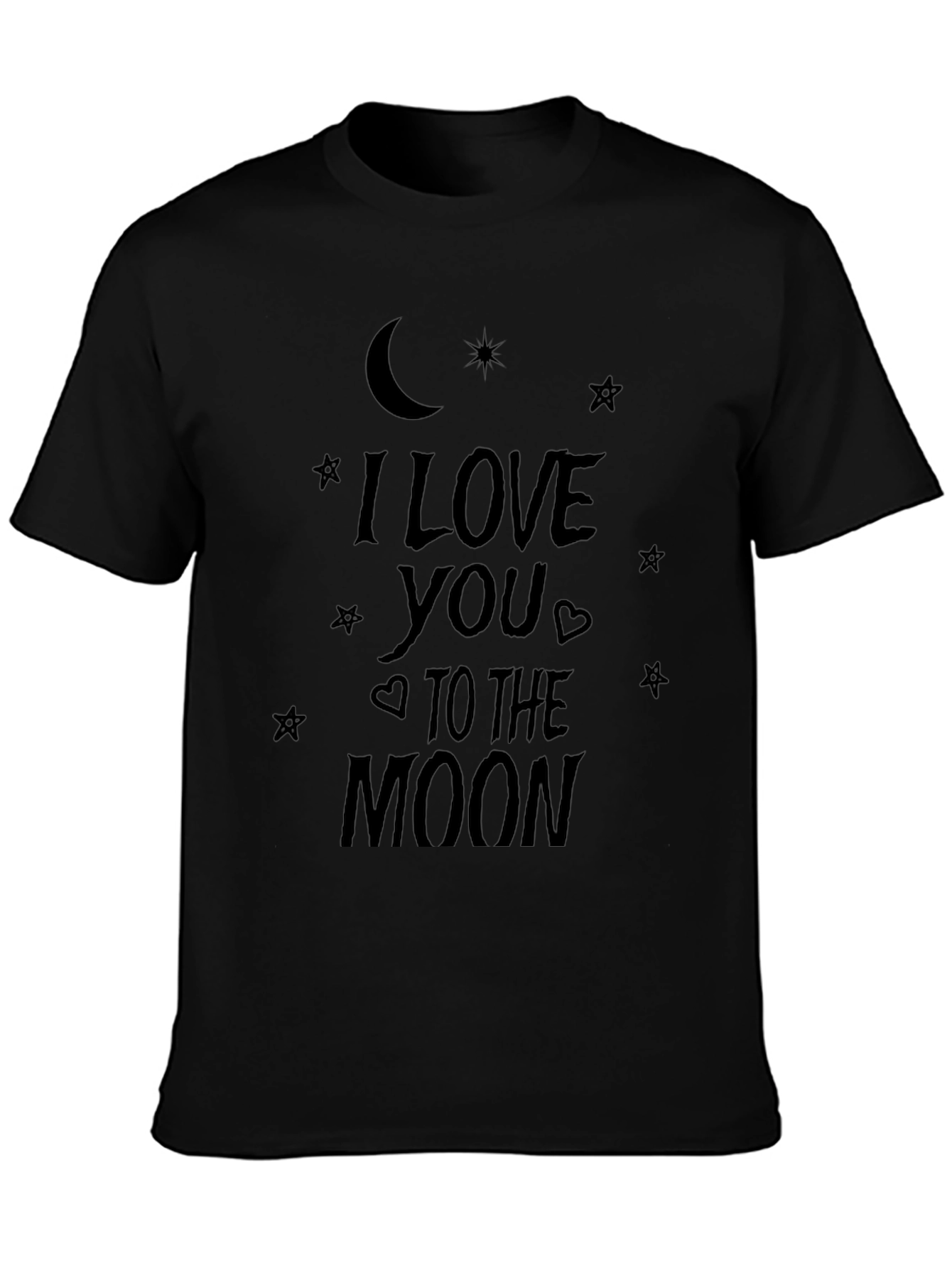 I Love You To The Moon Graphic Black T-Shirt