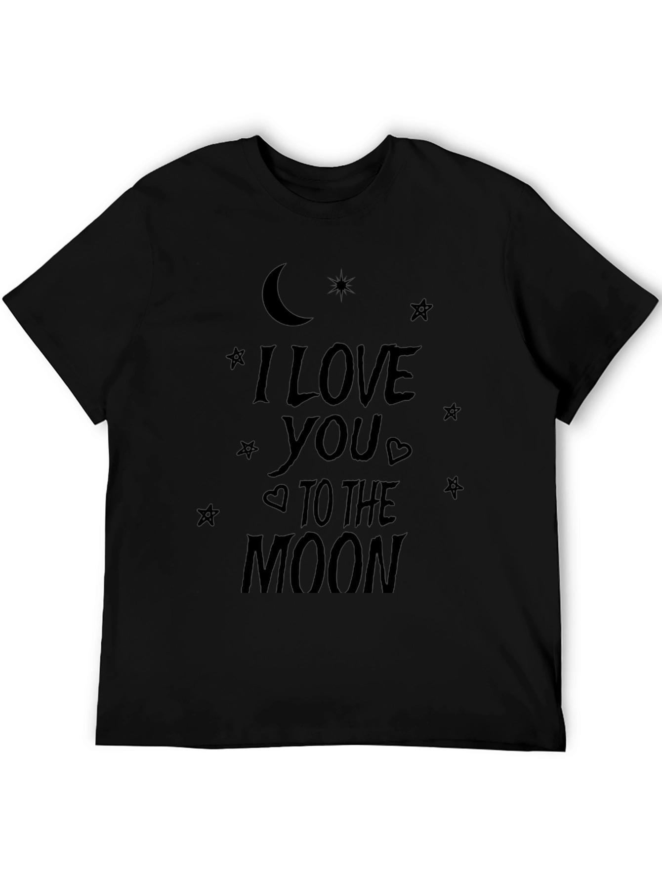 I Love You To The Moon Graphic Black T-Shirt