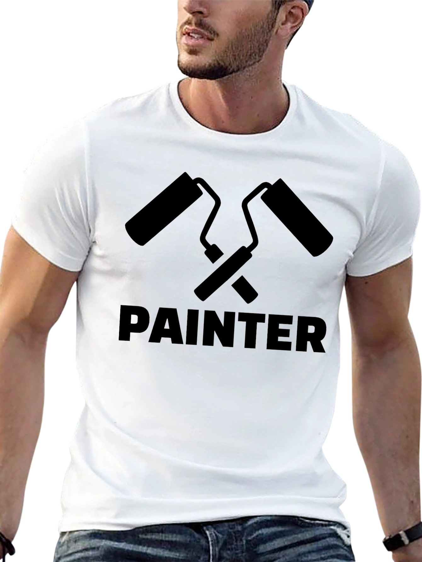 Painter Graphic T-Shirt - Black Crew Neck Tee