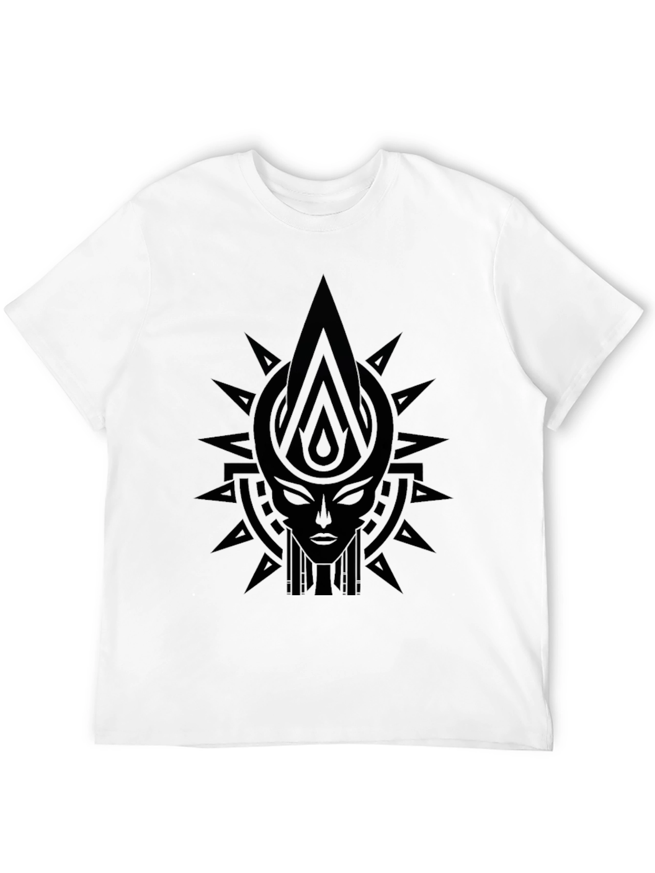 Tribal Goddess Graphic Print Black T-Shirt
