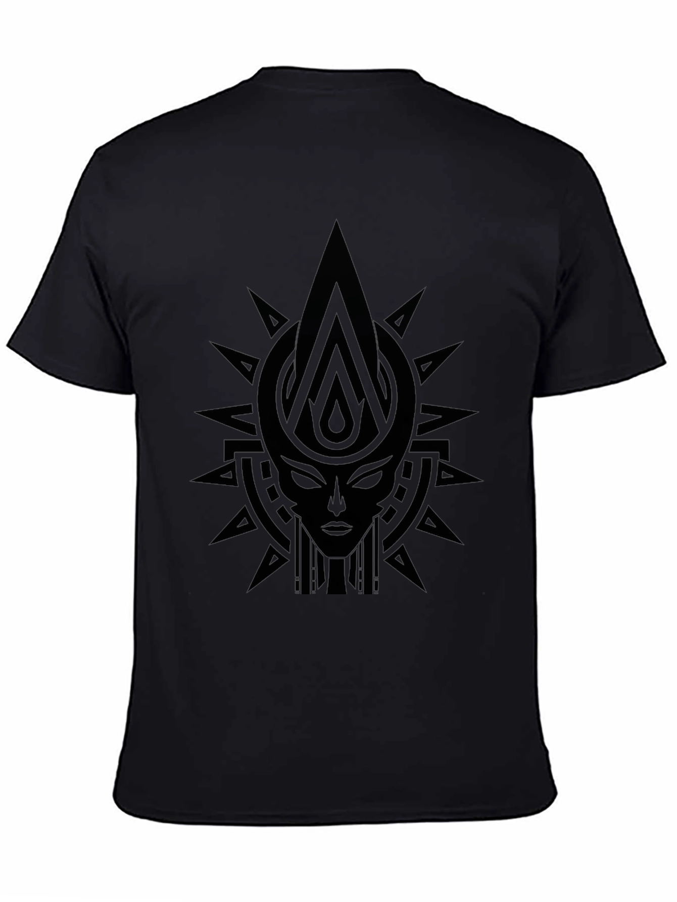 Tribal Goddess Graphic Print Black T-Shirt