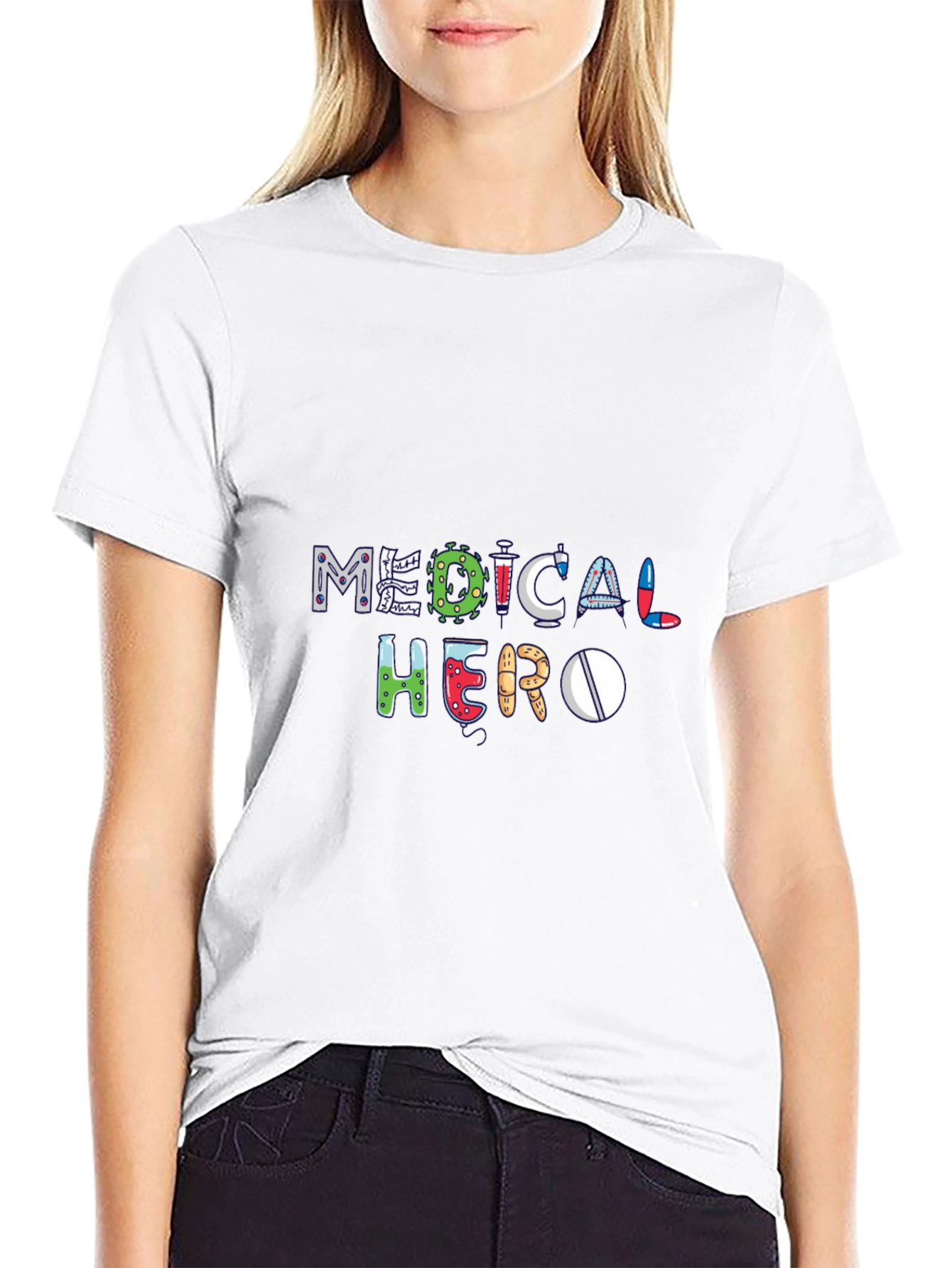 Medical Hero Graphic Tee - Black Cotton T-Shirt
