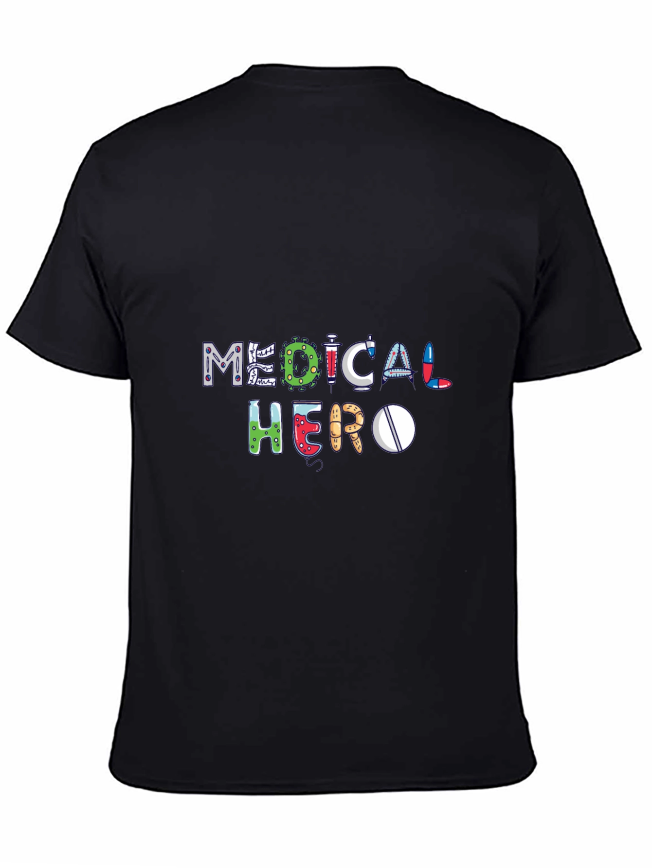 Medical Hero Graphic Tee - Black Cotton T-Shirt