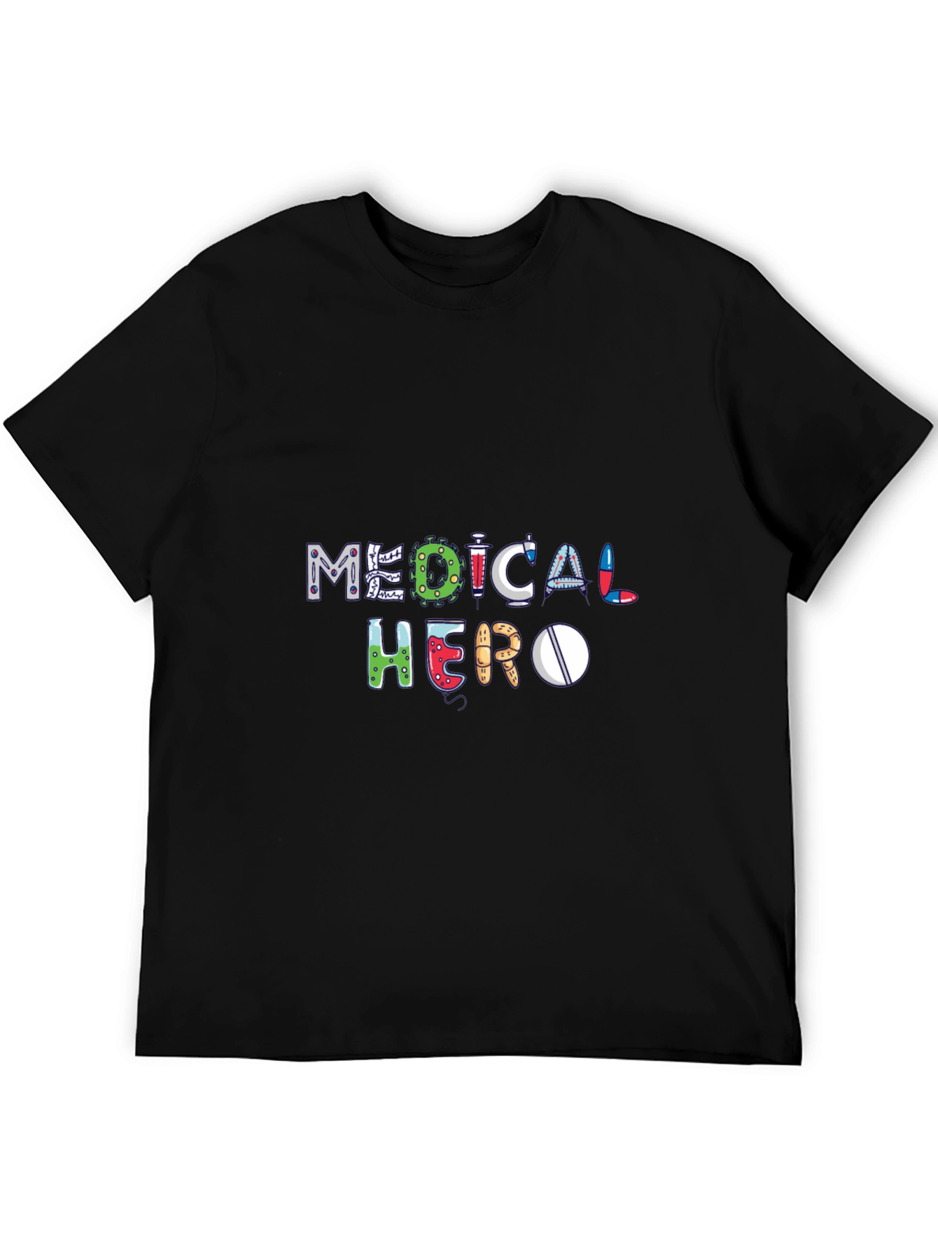 Medical Hero Graphic Tee - Black Cotton T-Shirt
