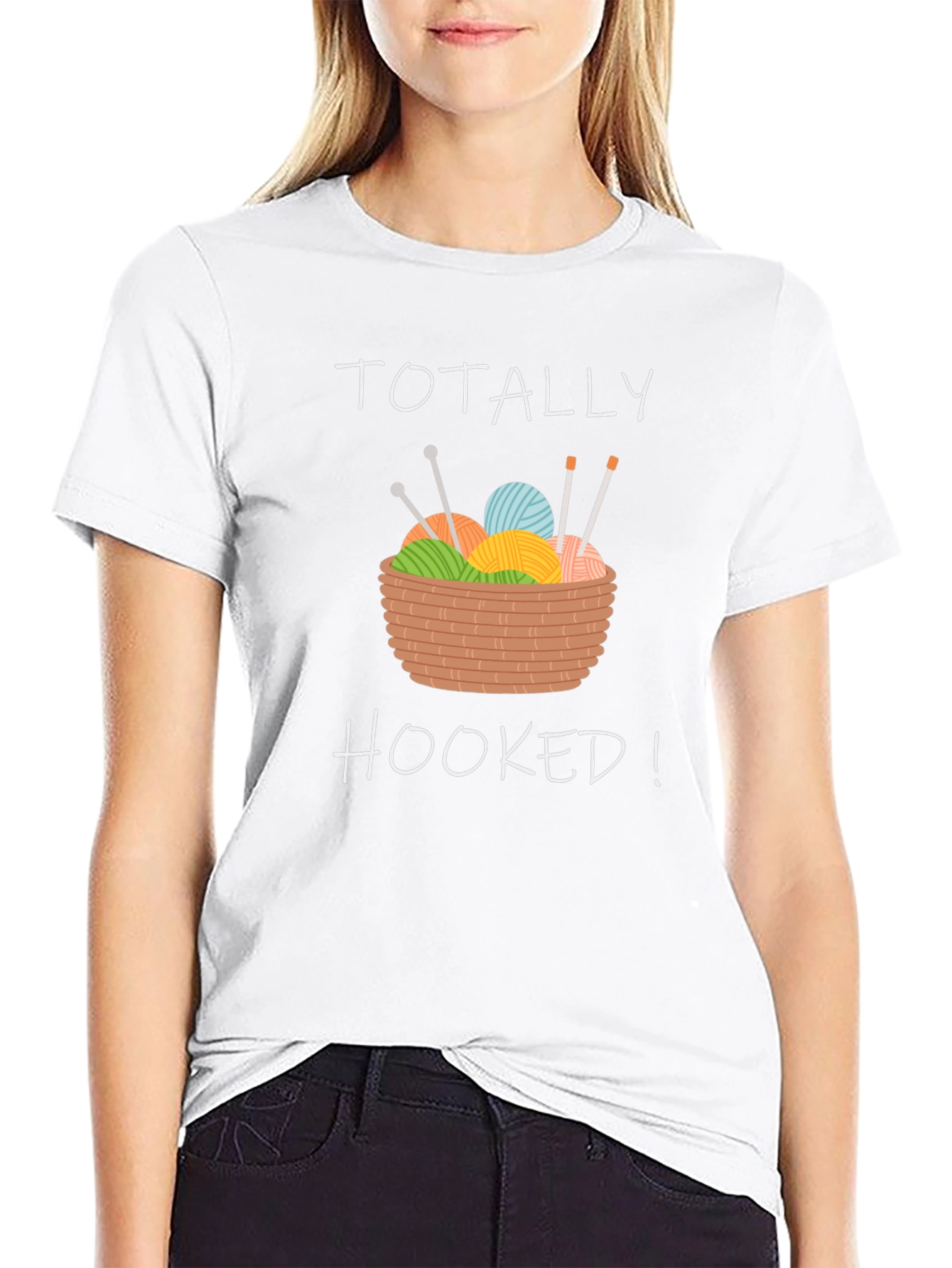 Totally Hooked! Graphic T-Shirt - Knitting Lovers Tee